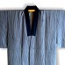 JUBAN DOUBLÉ EN SOIE RAYÉE BLEU-GRIS 007-178 (M)